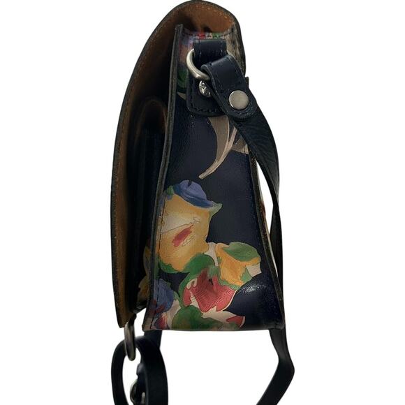Patricia Nash Ilina Navy Floral Leather Flap Crossbody - Picture 13 of 16